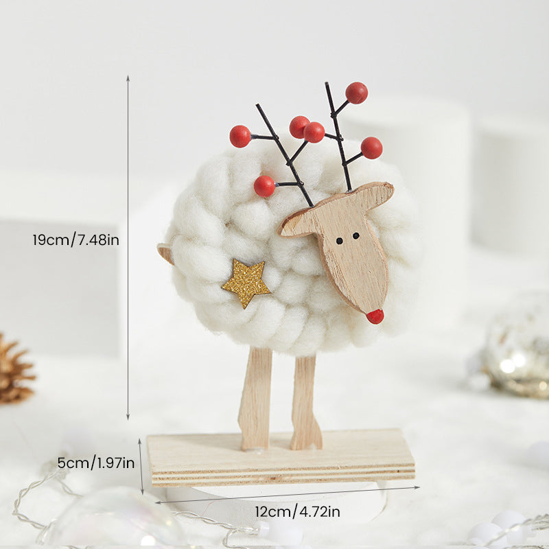 Décorations d'arbre de Noël en feutre de bois de renne et d'élan