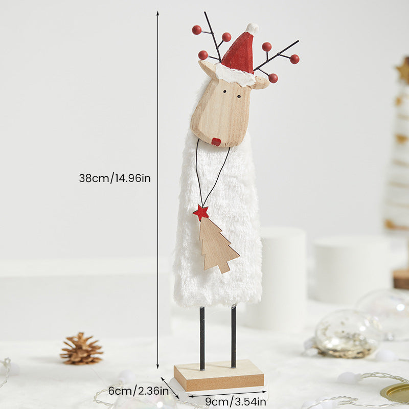 Décorations d'arbre de Noël en feutre de bois de renne et d'élan