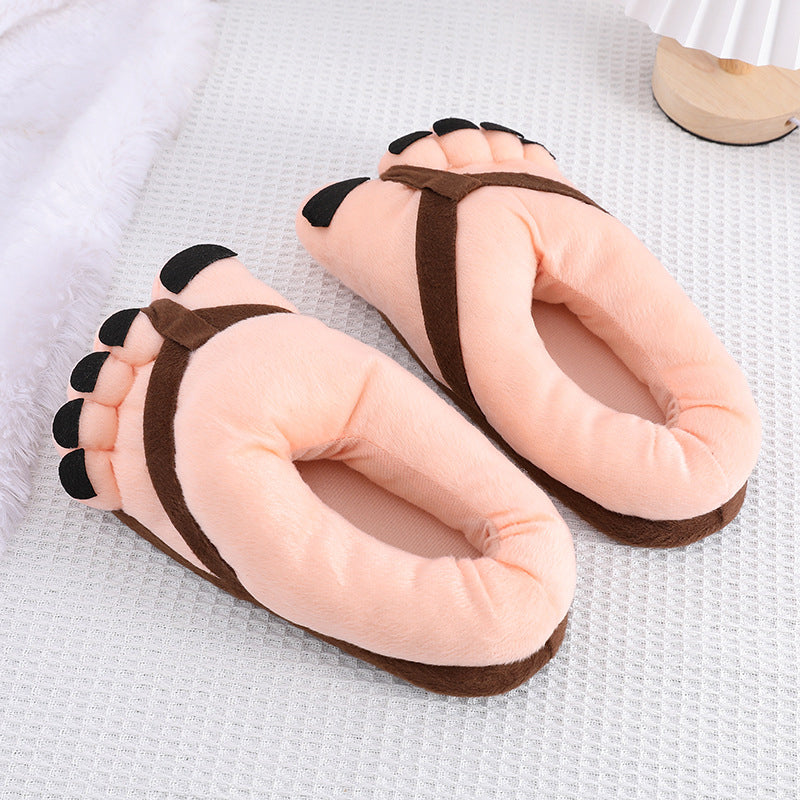Pantoufles fantaisie en peluche amusantes.