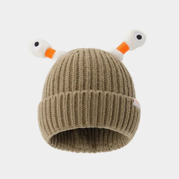 Bonnet tricoté d'hiver parent-enfant, mignon petit monstre brillant