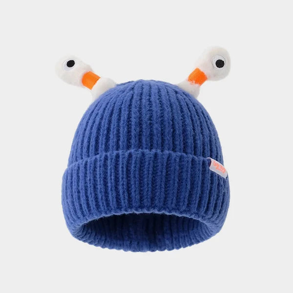 Bonnet tricoté d'hiver parent-enfant, mignon petit monstre brillant