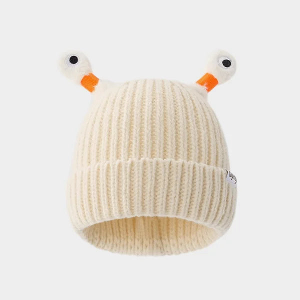 Bonnet tricoté d'hiver parent-enfant, mignon petit monstre brillant