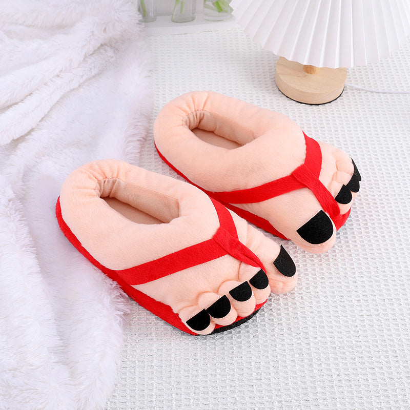 Pantoufles fantaisie en peluche amusantes.