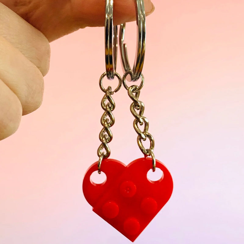 Porte-clés en forme de cœur mignon assorti pour couples