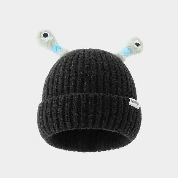 Bonnet tricoté d'hiver parent-enfant, mignon petit monstre brillant