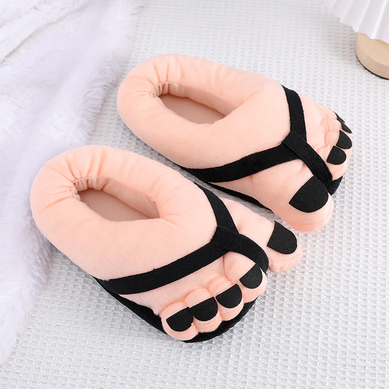 Pantoufles fantaisie en peluche amusantes.