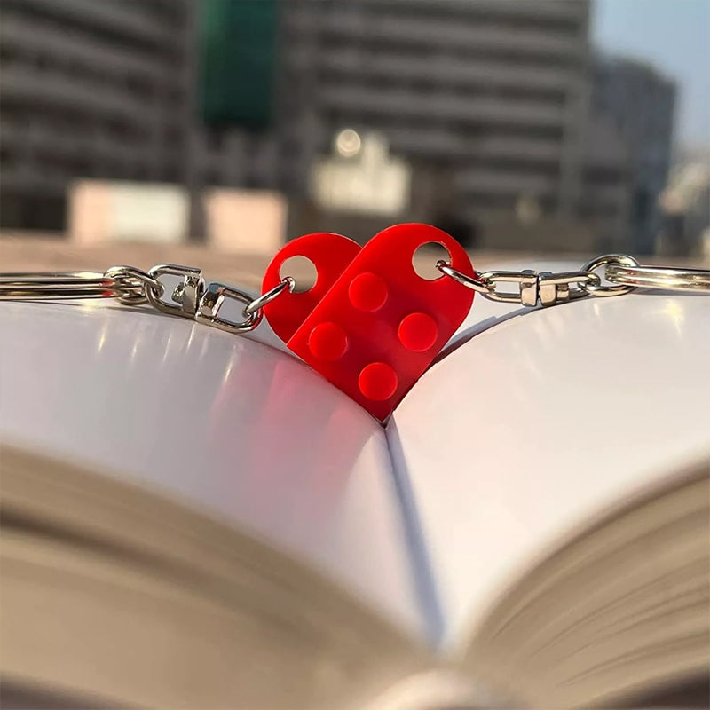 Porte-clés en forme de cœur mignon assorti pour couples