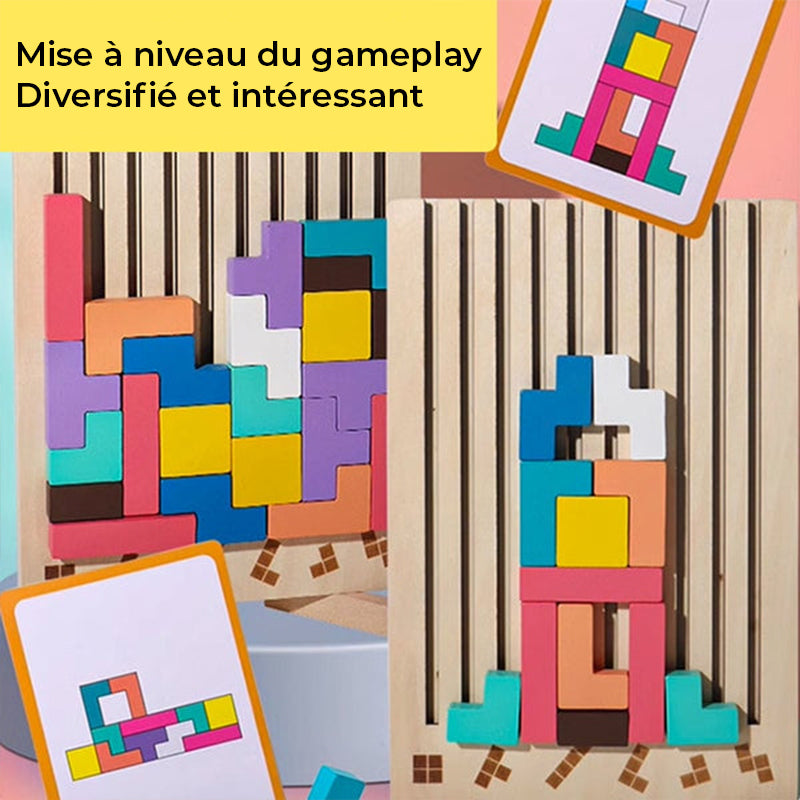 Jeu de puzzle empilable en bois
