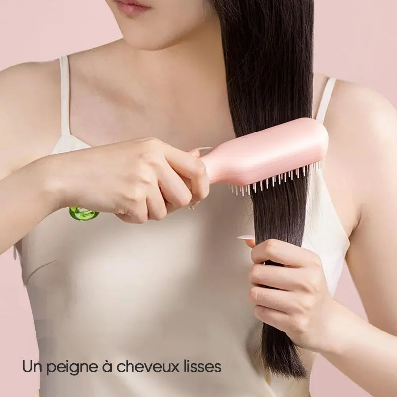 Peigne de massage antistatique autonettoyant