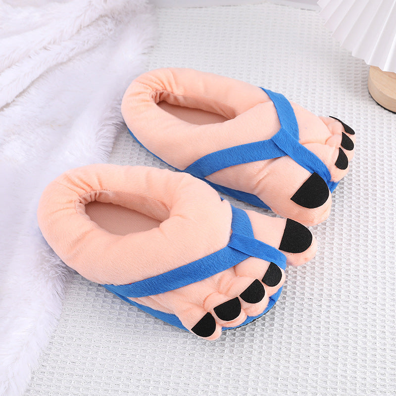Pantoufles fantaisie en peluche amusantes.