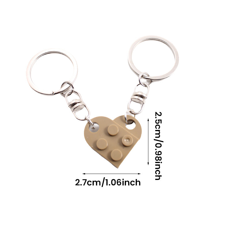 Porte-clés en forme de cœur mignon assorti pour couples