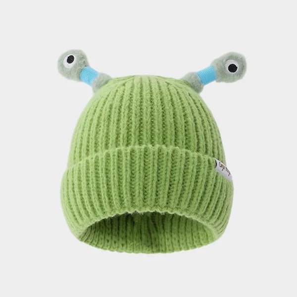 Bonnet tricoté d'hiver parent-enfant, mignon petit monstre brillant