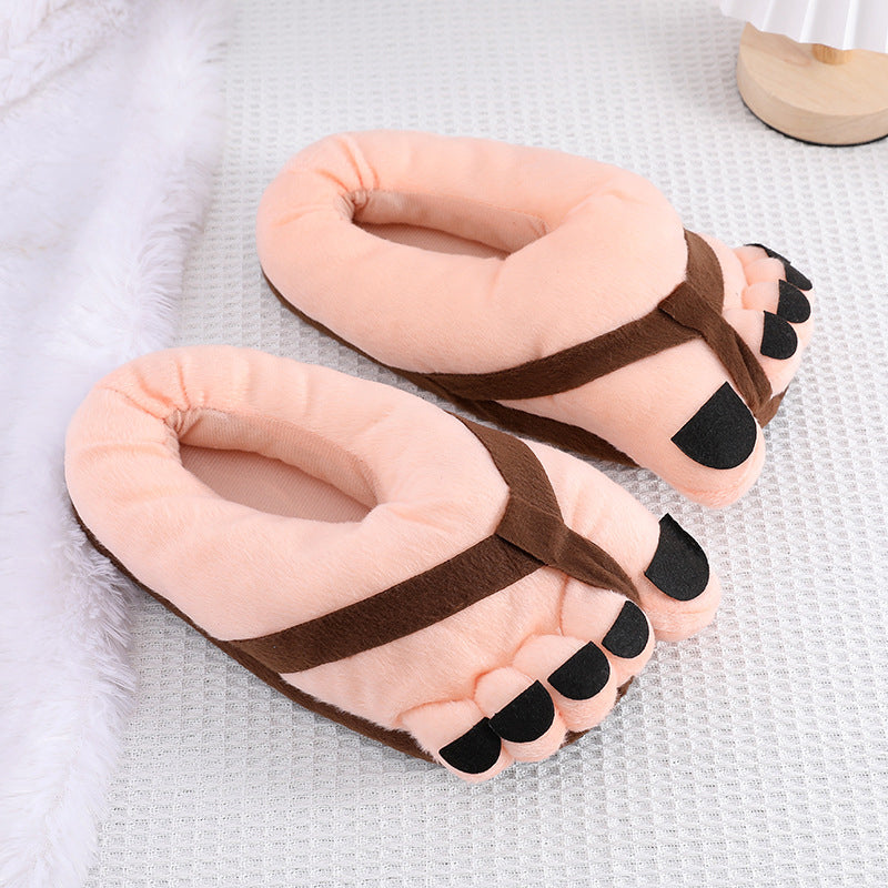 Pantoufles fantaisie en peluche amusantes.