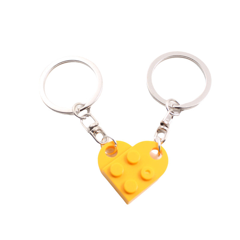 Porte-clés en forme de cœur mignon assorti pour couples