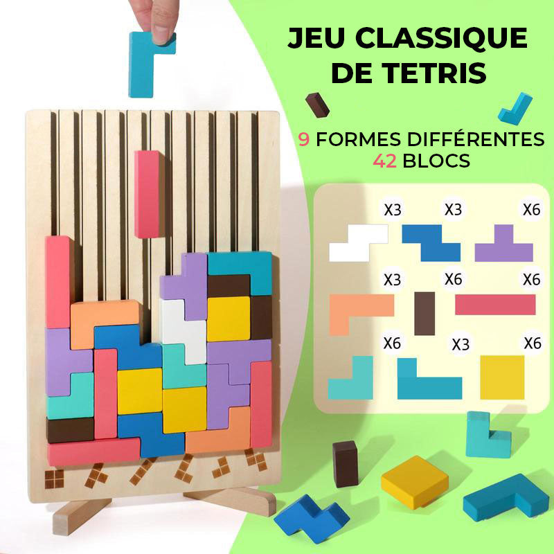 Jeu de puzzle empilable en bois