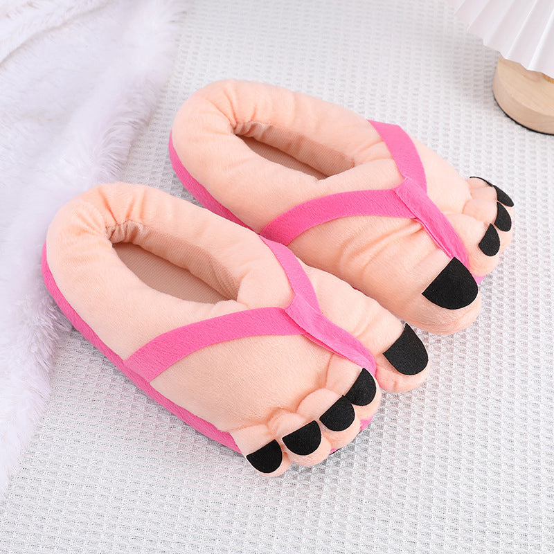 Pantoufles fantaisie en peluche amusantes.