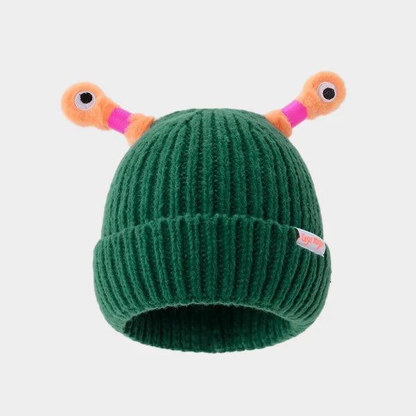 Bonnet tricoté d'hiver parent-enfant, mignon petit monstre brillant