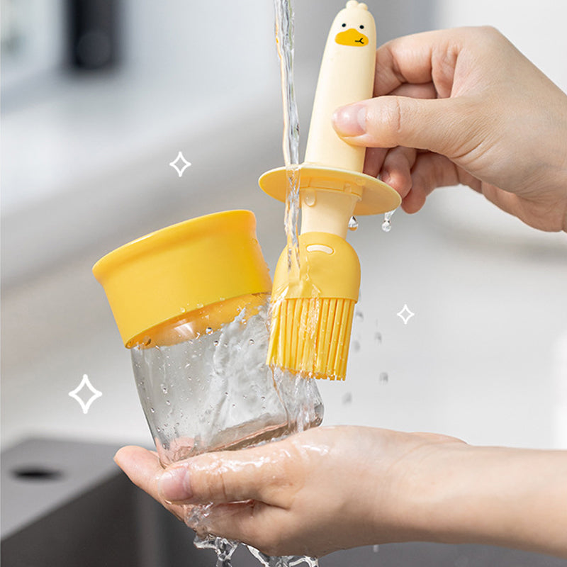 Distributeur d'huile avec brosse pour barbecue