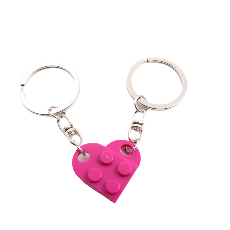 Porte-clés en forme de cœur mignon assorti pour couples