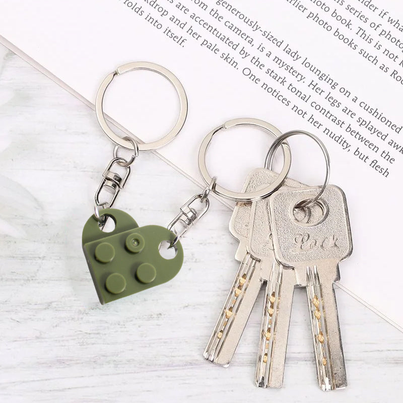 Porte-clés en forme de cœur mignon assorti pour couples