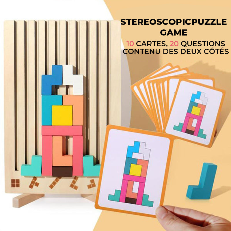 Jeu de puzzle empilable en bois