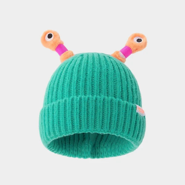 Bonnet tricoté d'hiver parent-enfant, mignon petit monstre brillant