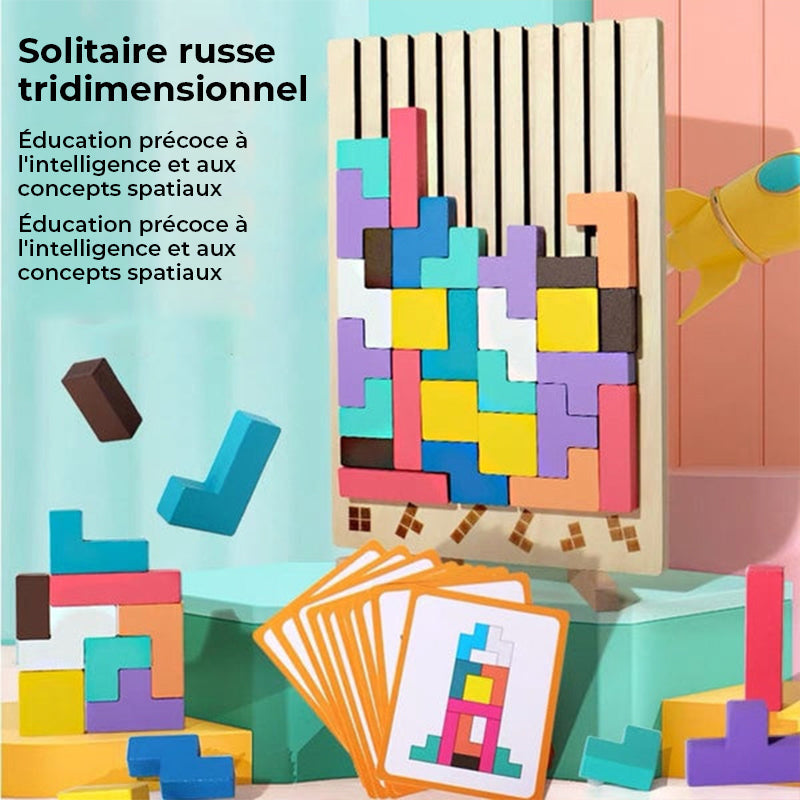 Jeu de puzzle empilable en bois
