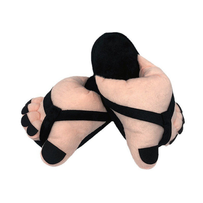 Pantoufles fantaisie en peluche amusantes.