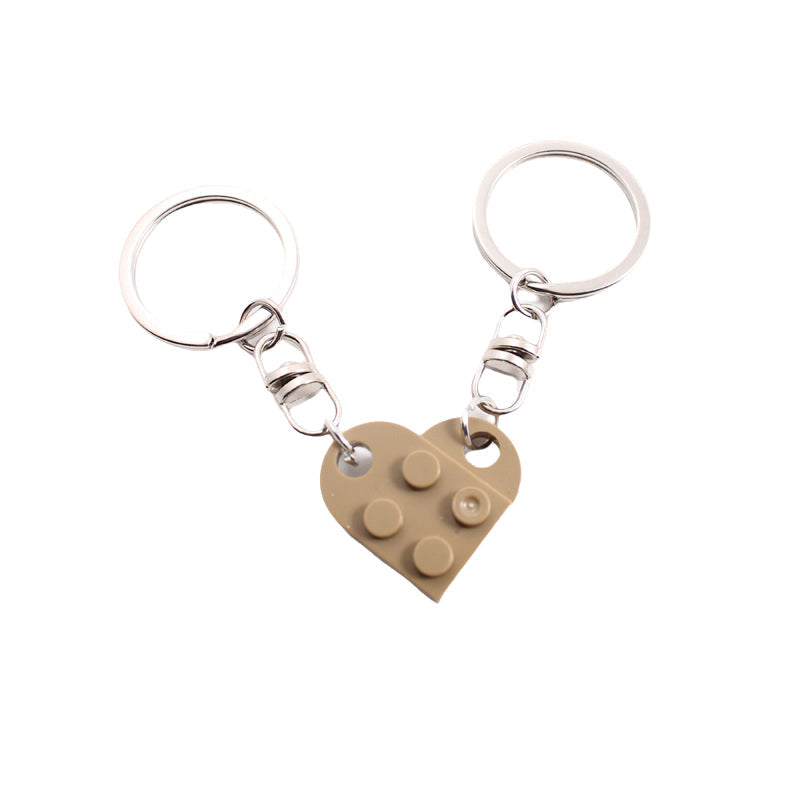 Porte-clés en forme de cœur mignon assorti pour couples