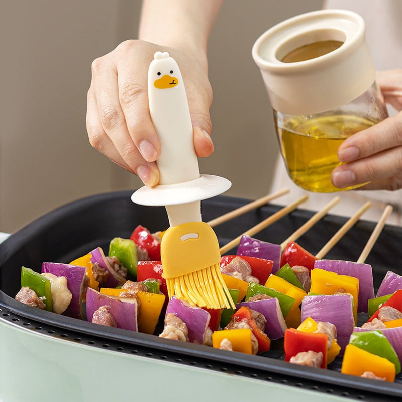 Distributeur d'huile avec brosse pour barbecue