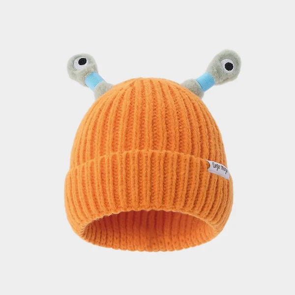 Bonnet tricoté d'hiver parent-enfant, mignon petit monstre brillant