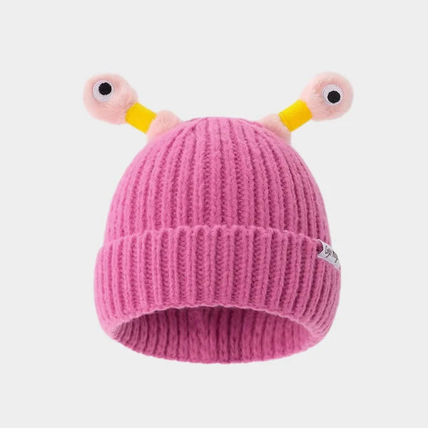 Bonnet tricoté d'hiver parent-enfant, mignon petit monstre brillant