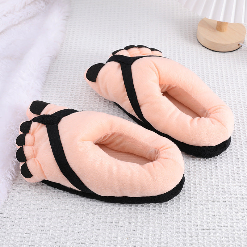 Pantoufles fantaisie en peluche amusantes.