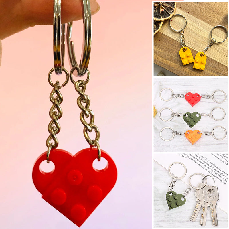 Porte-clés en forme de cœur mignon assorti pour couples