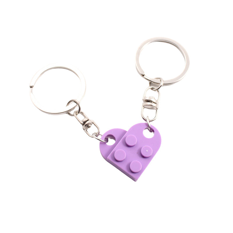 Porte-clés en forme de cœur mignon assorti pour couples