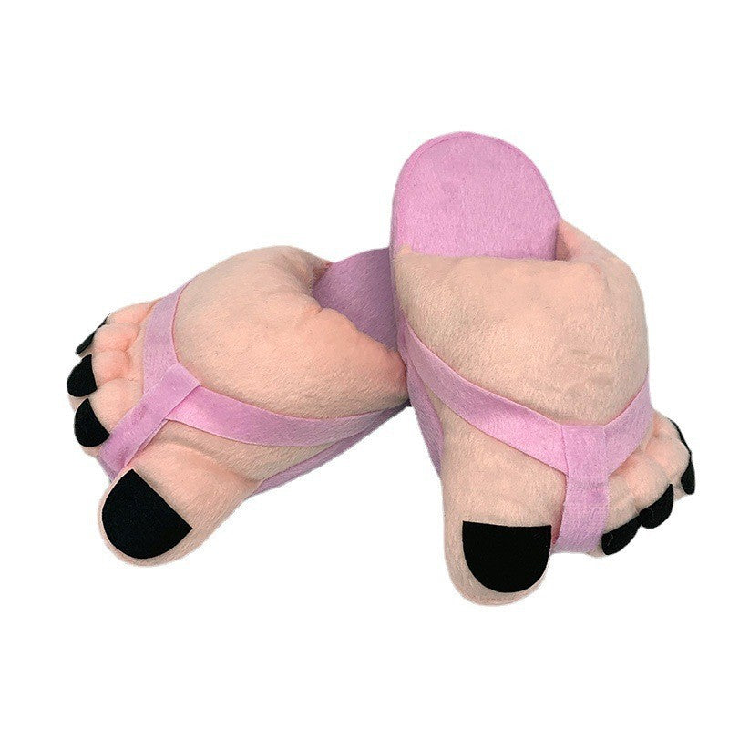 Pantoufles fantaisie en peluche amusantes.