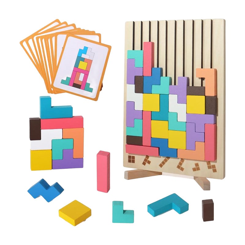 Jeu de puzzle empilable en bois