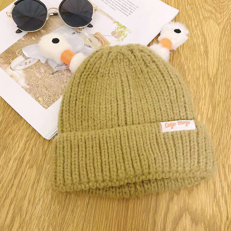 Bonnet tricoté d'hiver parent-enfant, mignon petit monstre brillant