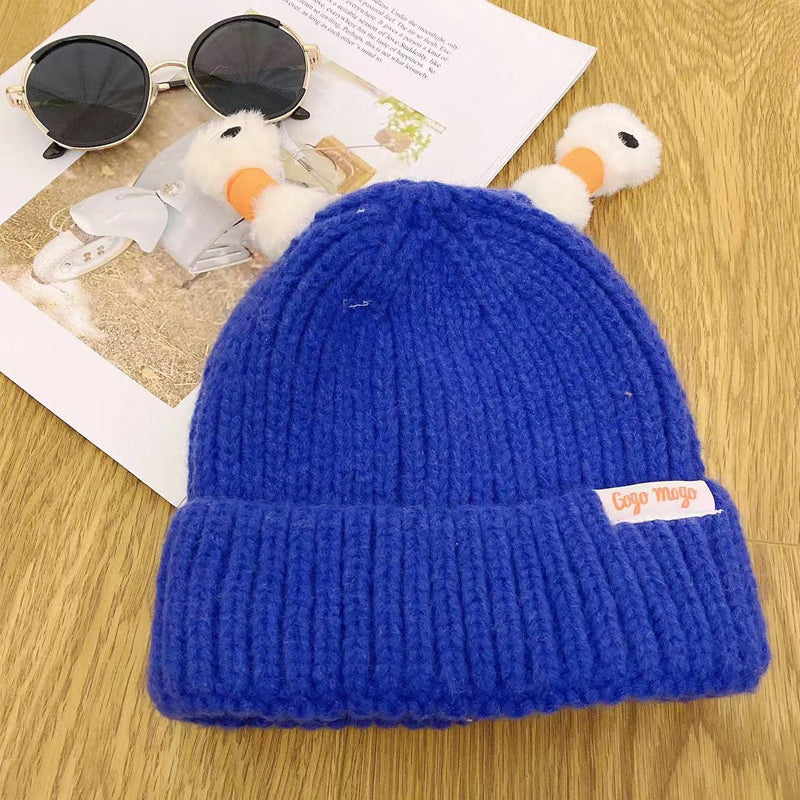 Bonnet tricoté d'hiver parent-enfant, mignon petit monstre brillant