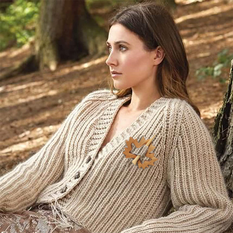 Broche Épingle avec Motif Animalier en Bois