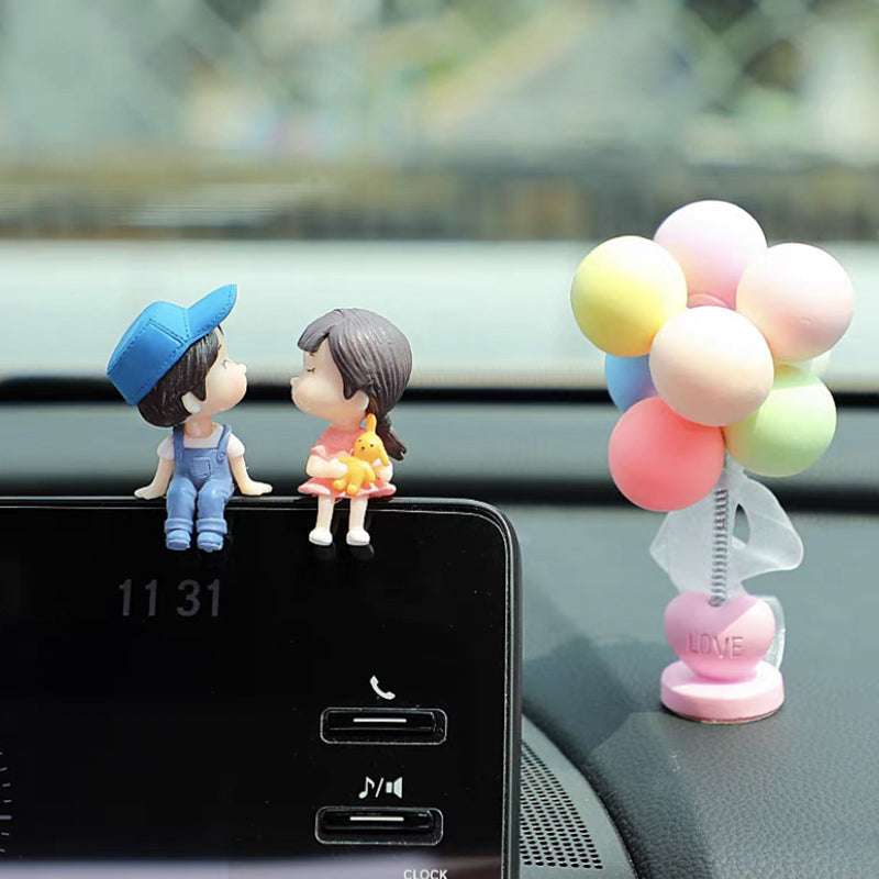 Ornement de voiture de couple mignon