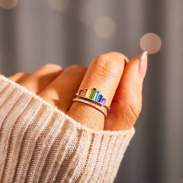 Bague d'Arc-en-ciel Ă  Micro Diamants