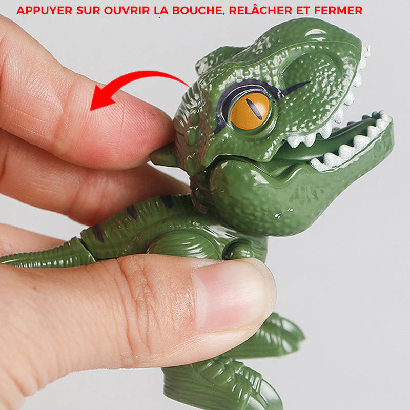 Jouet de dinosaure qui se mord les doigts