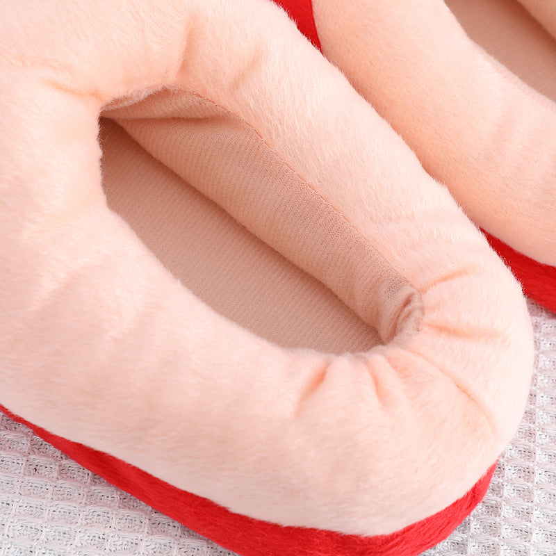Pantoufles fantaisie en peluche amusantes.