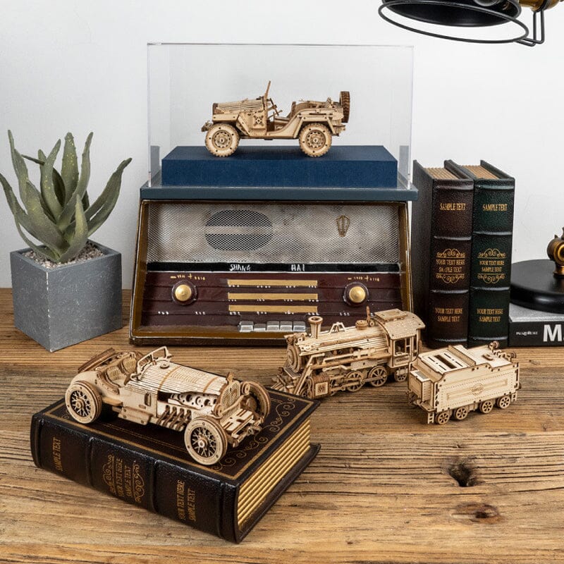 Super ensemble de puzzle de modèle mécanique en bois