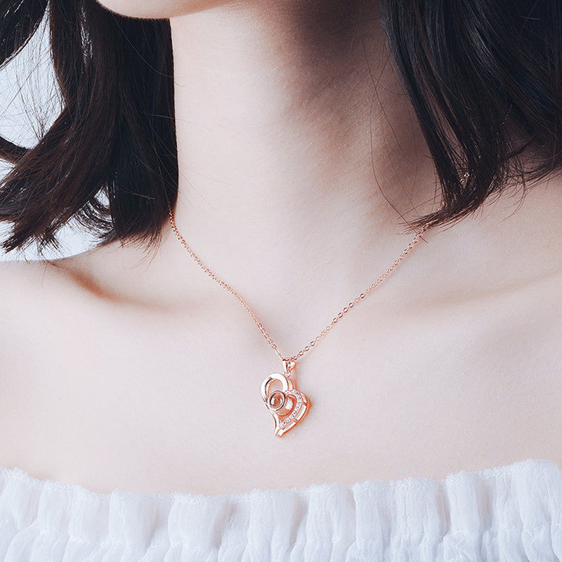 Je t'aime Roses Bloom collier en 100 langues coffret cadeau