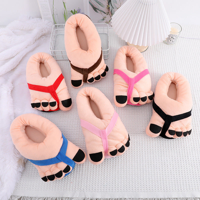 Pantoufles fantaisie en peluche amusantes.