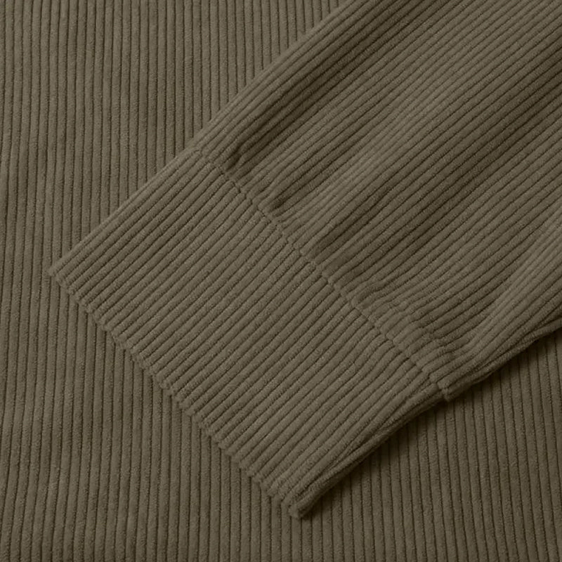 Sweat-shirts décontractés à col montant en velours côtelé pour hommes