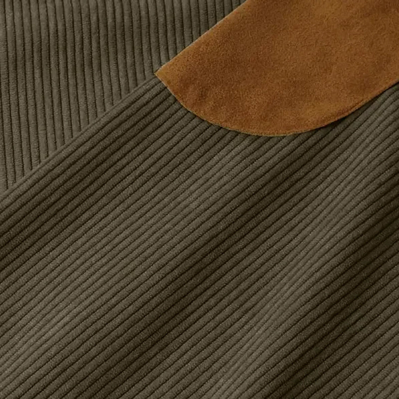 Sweat-shirts décontractés à col montant en velours côtelé pour hommes