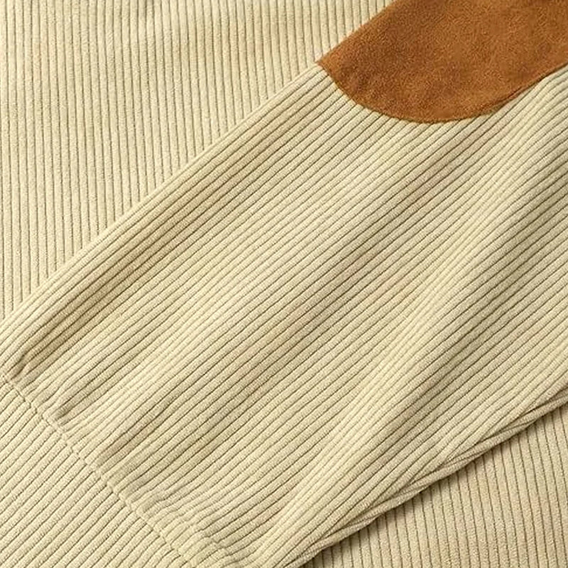 Sweat-shirts décontractés à col montant en velours côtelé pour hommes
